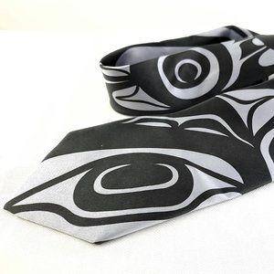 Gray & Black Native North West "Power Within"  Men's Neck Tie
